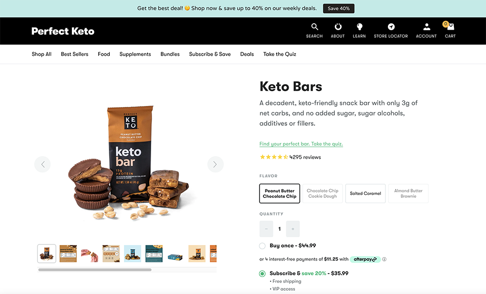optimized Ecommerce product page