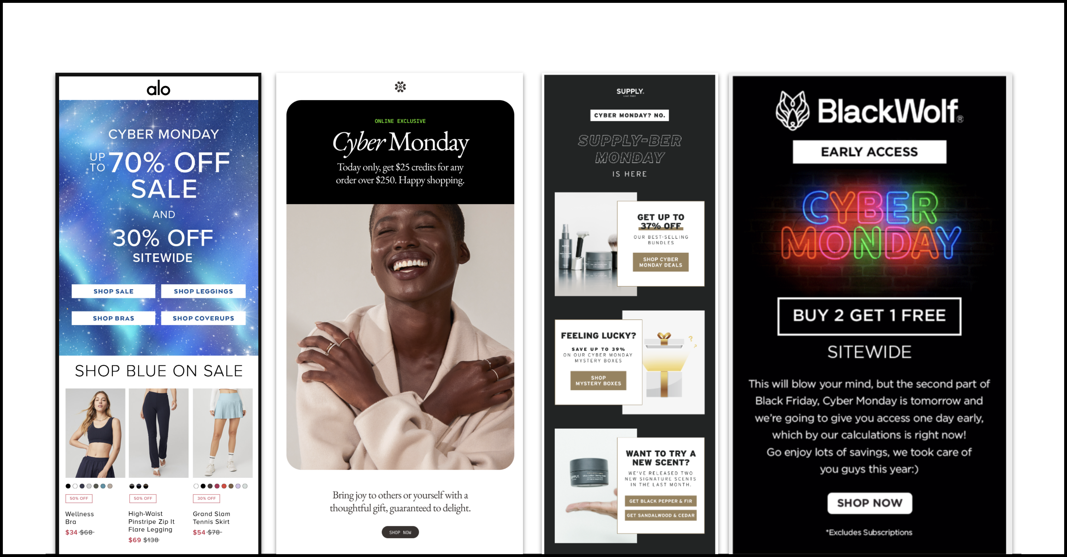 Cyber Monday email design examples